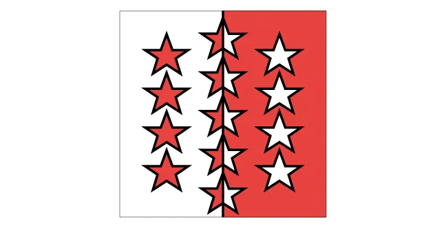 Schweiz-Kanton-Wallis-Flagge